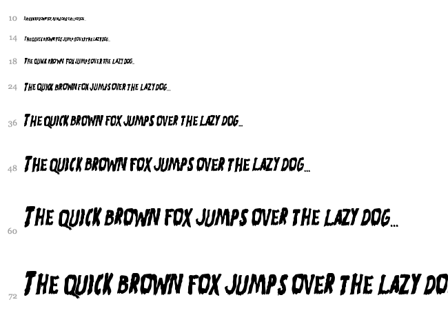 Mars Attacks font waterfall